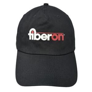 Fiberon Strapback 5 Panel Cap Black One Size Adjustable Vented Holes Hit Wear